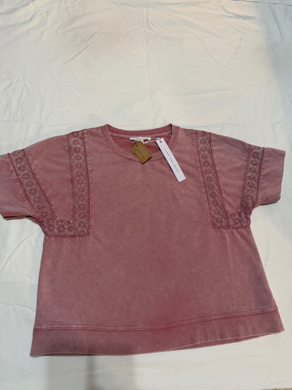 Jane+ Delancey Pink Women's Top short Sleeves size M NWT